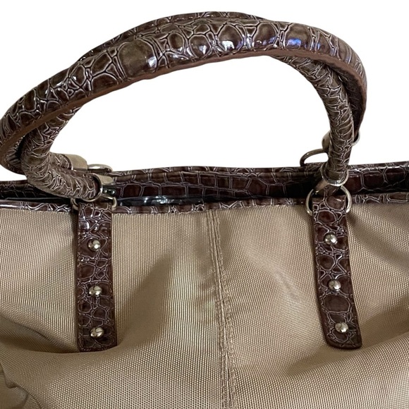 BUENO Snake-print & Tan Shoulder Bag Water Resistant Coastal Curved Handle Bag - Picture 15 of 15